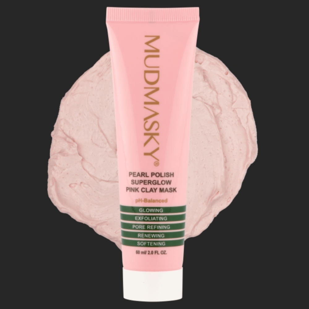 2/$ 30 MUDMASKY Pearl Polish Super Glow‎ Pink Clay Mask